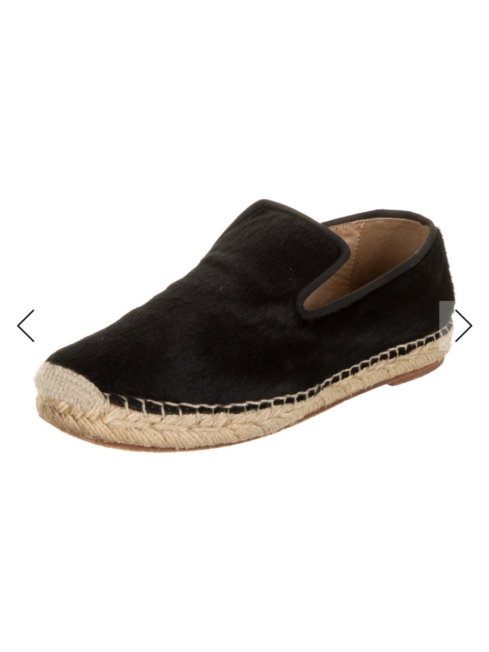Celine Black Espadrille Slip-On Loafer with Natural Jute Sole